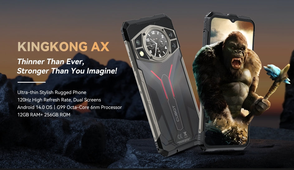 2025 Cubot KingKong AX smartphone Helio G99120Hz tela de 6,583 polegadas ultrafino smartphone robusto 12GB de memória 256GB ROM smartphone 【Impostos incluídos】