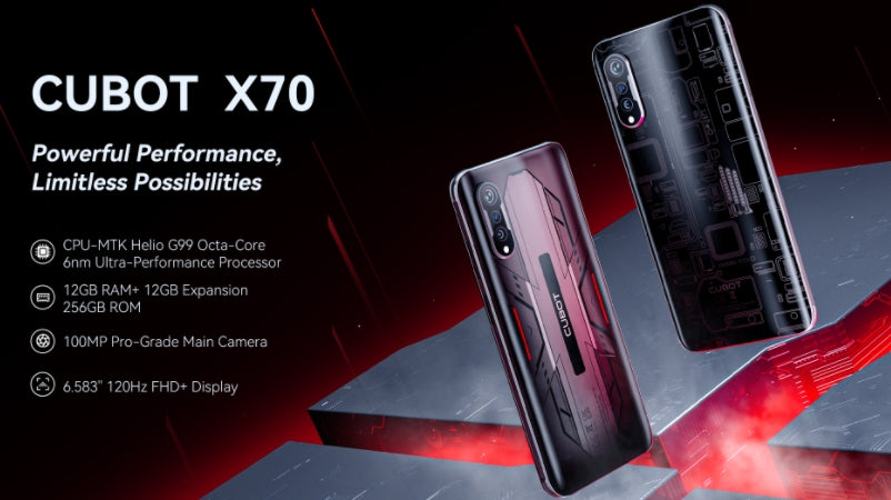 2025 Cubot X70 Smartphone Helio G99 120Hz 6.583 Polegadas Tela 4G Smartphone 12GB RAM 256GB ROM Smartphone 【Impostos incluídos】