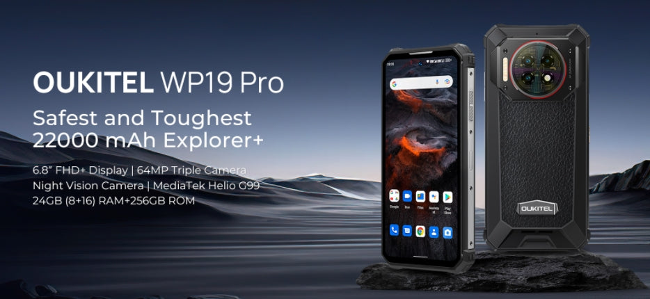 2025 OUKITEL WP19 PRO Smartphone CPU G99 120Hz 6,8 polegadas Smartphone 4G de três provas super econômico 8 GB de RAM 256 GB de ROM 【Impostos incluídos】