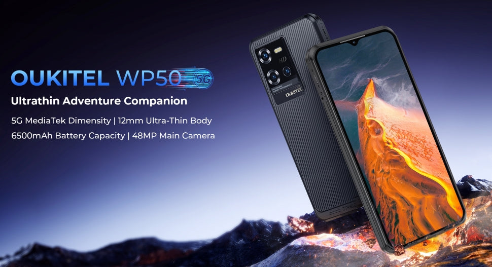 2025 OUKITEL WP50 Smartphone CPU Dimensão 6100+ 120Hz 6,6 polegadas [Banda de frequência global 5G] Smartphone robusto super econômico 4 GB de RAM 256 GB de ROM Smartphone【Impostos incluídos】