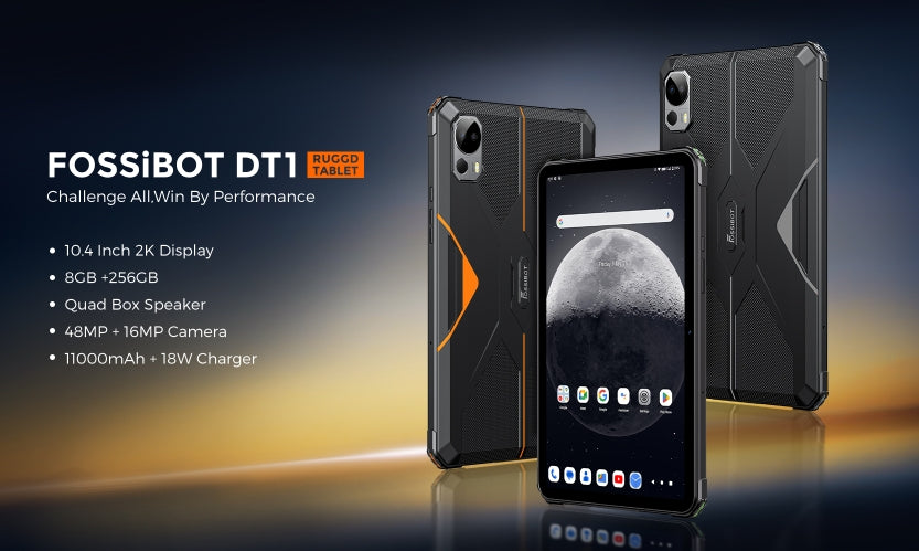 2025 Fossibot DT1 smartphone CPU MT8788 120Hz 10,4 polegadas [banda de frequência global 4G] tela 10.4FHD+2K bateria grande de 11000 mAh 8+256G de memória 4G tablet de três provas 8GB RAM 256GB ROM smartphone 【Impostos incluídos】