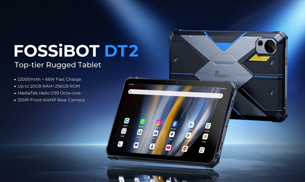 2025 Fossibot DT2 Tablet Helio G99 120Hz 10,4 polegadas [4G Global Band] Bateria grande de 22000mAh; Carregamento rápido de 66W Tela IPS de 10,4 polegadas+2K Smartphone robusto de 12+256G 12 GB de RAM 256 GB de ROM Tablet inteligente 【Impostos incluídos】