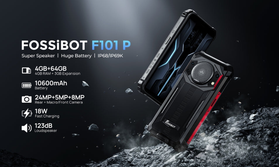 2025 Fossibot F101 P smartphone CPU MTK6768 120Hz 5,45 polegadas [Todas as versões Netcom/Eurasia opcionais] Smartphone 4G ultra econômico com três provas 4 GB de RAM 64 GB de ROM 【Impostos incluídos】