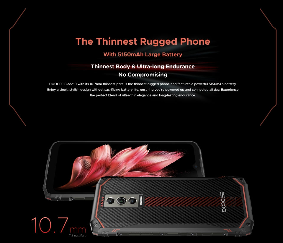 2025 DOOGEE Blade 10 smartphone CPU T606 120Hz 6,56 polegadas 11mm corpo ultrafino tela gota de água 4G smartphone robusto 4GB RAM 128GB ROM 【Impostos incluídos】