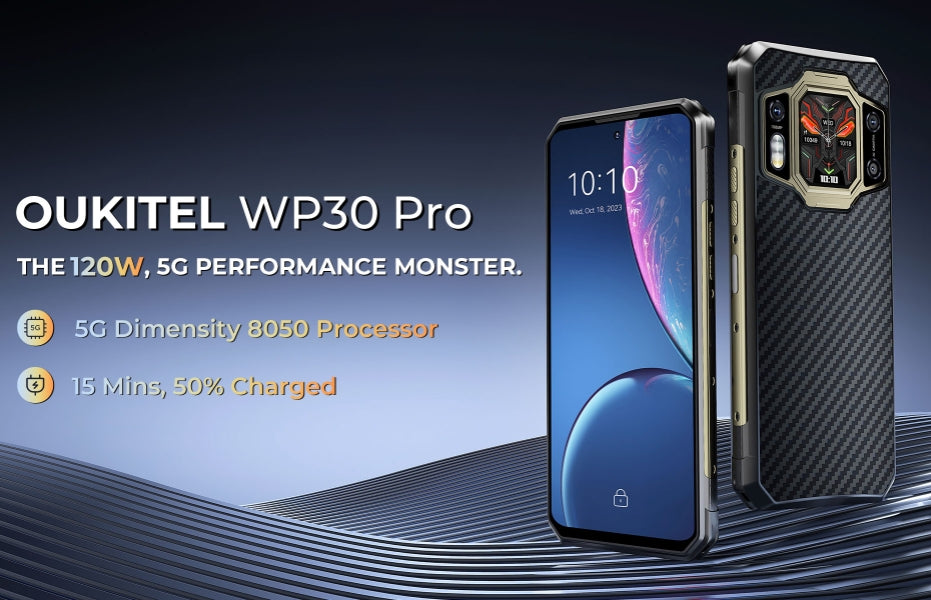 OUKITEL WP30 PRO Smartphone CPU Dimensão 8050 120Hz 6,78 polegadas [Banda de frequência global 5G] 100 milhões de pixels Carregamento rápido de 120 W Alta taxa de atualização de 120 Hz Smartphone robusto 12 GB de RAM 512 GB de ROM 【Impostos incluídos】