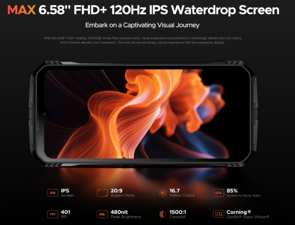 2025 DOOGEE V MAX PLUS smartphone CPU Dimensão 7050 120Hz 6,58 polegadas [banda de frequência global 5G] 16 + 512G 200 milhões de pixels 22000 Bateria Hao Android 14 FIFI6 telefone móvel robusto 16GB RAM 512GB ROM smartphone【Impostos incluídos】