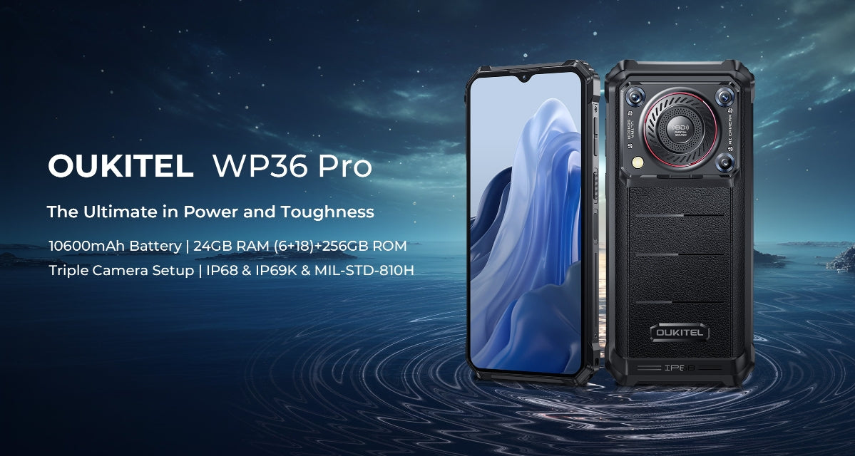 2025 OUKITEL WP36 Pro Smartphone CPU MTK8788 120Hz 6,52 polegadas 4G Smartphone robusto O máximo em potência e resistência 6 GB de RAM 256 GB de ROM Smartphone 【Impostos incluídos】