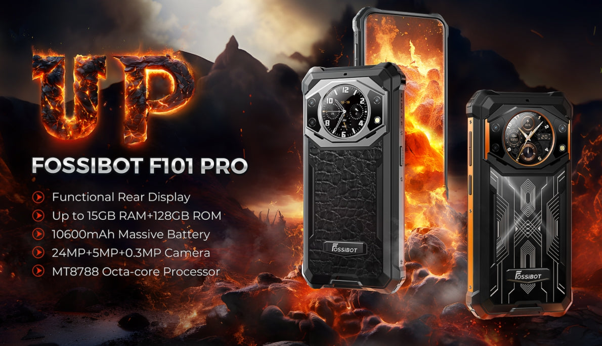 2025 Fossibot F101 PRO CPU MTK8788 120Hz 5,45 polegadas smartphone com tela secundária 4G tripla proteção 8GB RAM 128GB ROM smartphone 【Impostos incluídos】