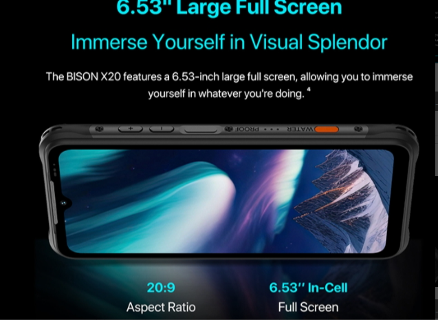 Umidigi Bison X20 Helio P60 120Hz 6,53 polegadas Screen 4G Banda de frequência global Três Smartphone Proof 6 GB RAM 128 GB ROM 【Impostos incluídos】