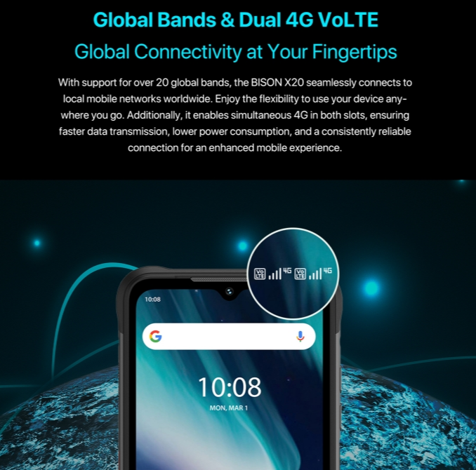 Umidigi Bison X20 Helio P60 120Hz 6,53 polegadas Screen 4G Banda de frequência global Três Smartphone Proof 6 GB RAM 128 GB ROM 【Impostos incluídos】