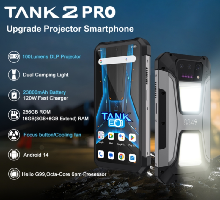 8849 TANK 2 PRO CPU MT6789 120Hz 6,81 polegadas 5G módulo de projeção de banda de frequência global atualizado para maior clareza também tem função de dissipação de calor 12 GB de RAM 512 GB de ROM