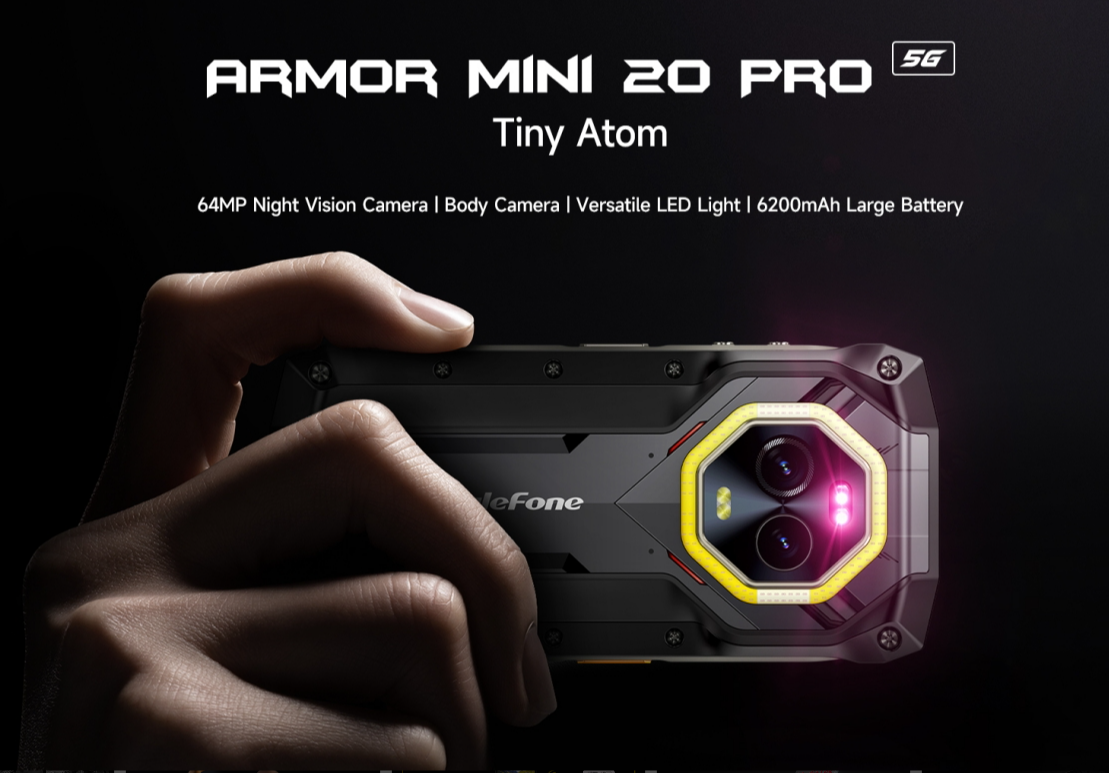 ULEFONE ARMOR MINI 20 PRO CPU Dimensidade 6300 120Hz 4,7 polegadas 5G Frequência Global Banda de 4,7 polegadas Smartphone de três provas de 8 GB de RAM 256 GB ROM 【Impostos incluídos】