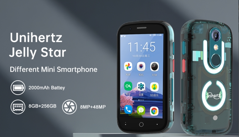 UNIHERTZ-1 JELLY STAR CPU HELIO G99 120HZ 3,0 polegadas Mini Smartphone 4G personalizado de 8 GB de RAM 256 GB ROM