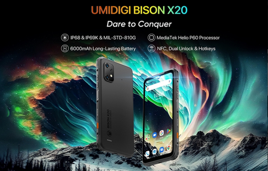 Umidigi Bison X20 Helio P60 120Hz 6,53 polegadas Screen 4G Banda de frequência global Três Smartphone Proof 6 GB RAM 128 GB ROM 【Impostos incluídos】