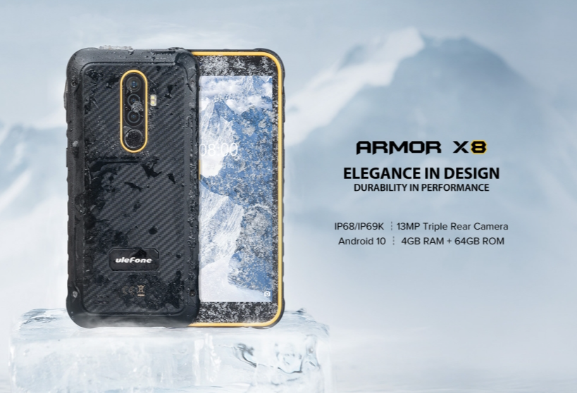 ULEFONE ARMOR X8 CPU MTK6762V 120HZ 5,7 polegadas NetCom Full Alto custo-benefício 4G três provas Smartphone 4 GB RAM 64 GB ROM 【Impostos incluídos】