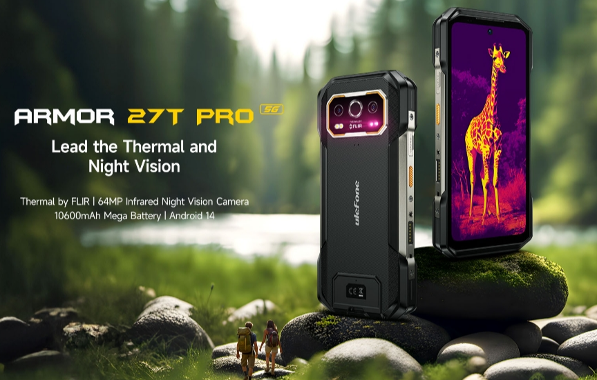 Ulefone Armor 27T Pro CPU Dimensão 6300 120Hz 6,78 polegadas Banda de frequência global 5G com imagem térmica Smartphone de três provas 12+12+256G 12GB RAM 256GB ROM 【Impostos incluídos】